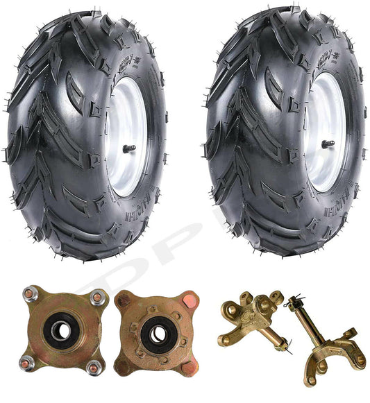 2-pack 16x8-7 tires, rims, 4-lug steering spindle, hubs, all-terrain vehicle, four-wheel go-kart, 110/125cc