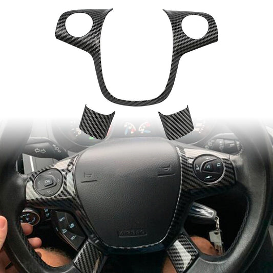 Steering Wheel Cover Trim for 12-14 for Ford Focus MK3,13-15 for Ford Kuga Carbon Fiber