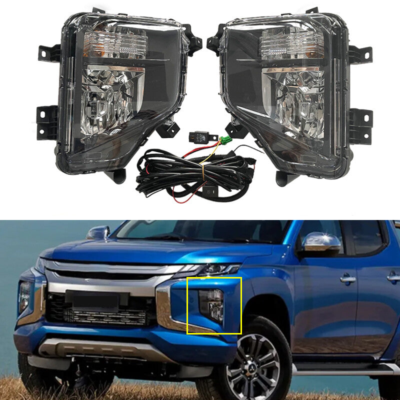1 Set Front Bumper Fog Lamp Assembly for Mitsubishi Triton MR L200 MY19 2019-20