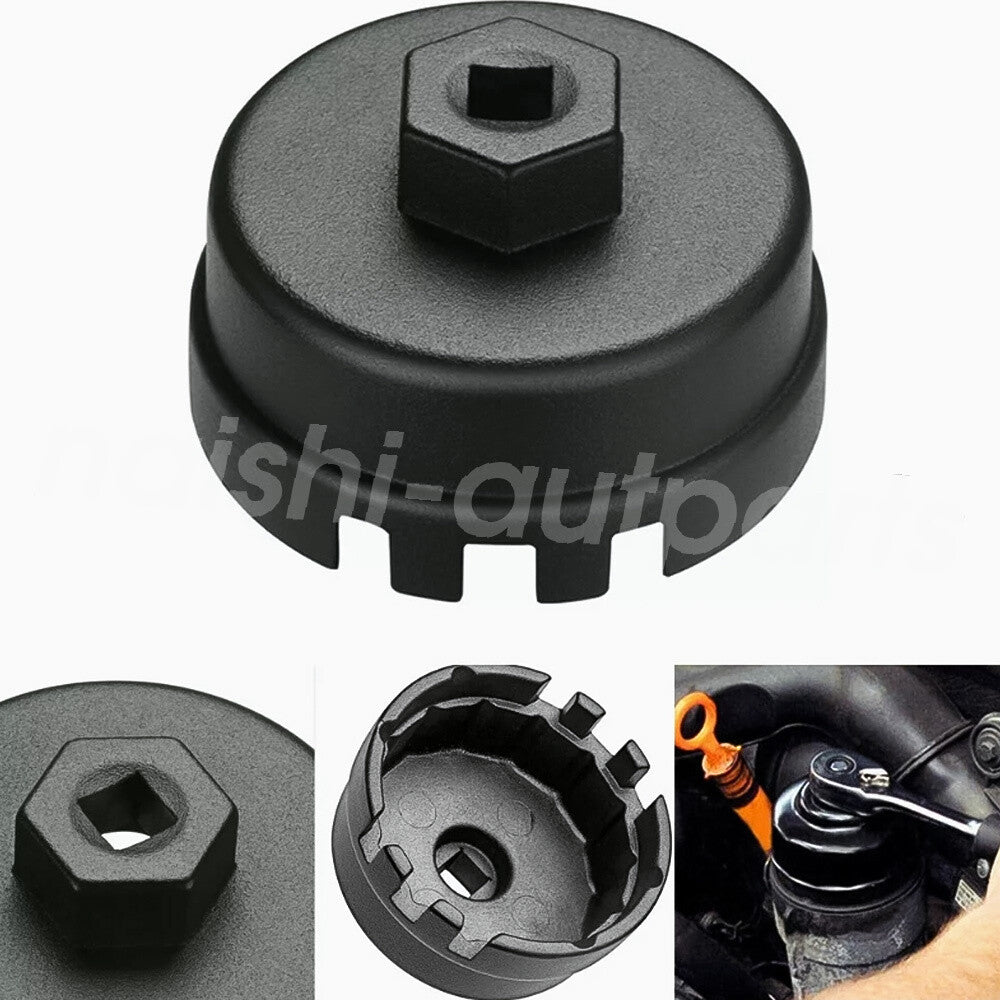 Oil Filter Cap Wrench Cup Socket Remover Tool Fit for Toyota for Lexus 64MM 14 Flutes