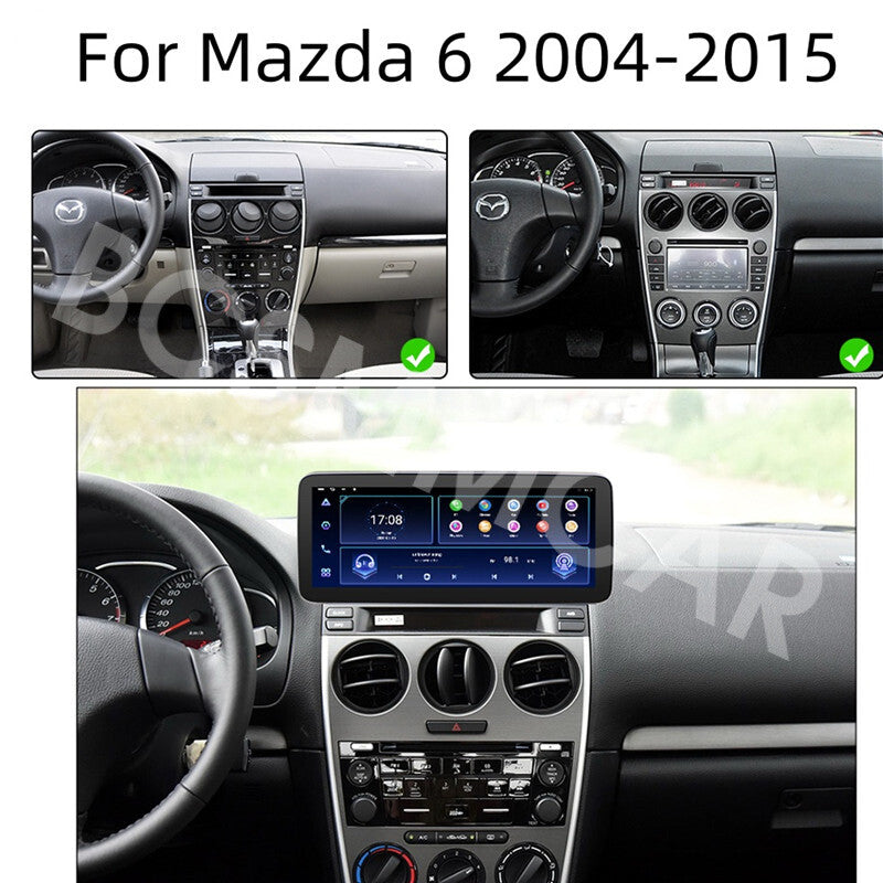 For Apple CarPlay 12.3 Car Stereo Touch Screen Radio Fit for Mazda 6 2004-2015