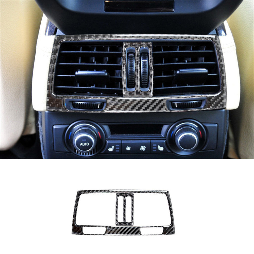 Carbon Fiber Rear Vent Outlet Frame Cover Trim for BMW X5 E70 X6 E71 2008-2013 A