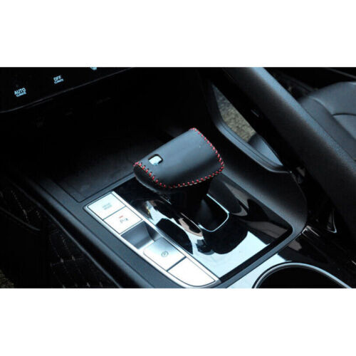 for Hyundai for Elantra 2021-2023 Black Leather Gear Shift Knob Shifter Lever Cover