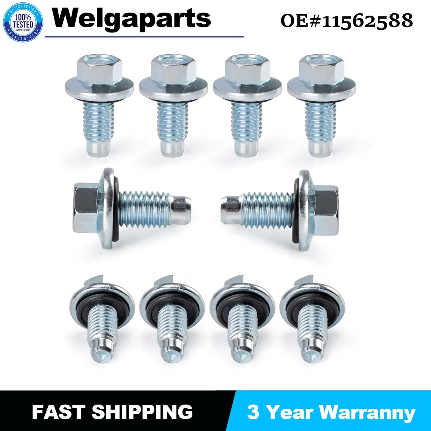 10PCS Engine Oil Drain Plug w/Neoprene Gasket 11562588 For GM for Buick for Cadillac New