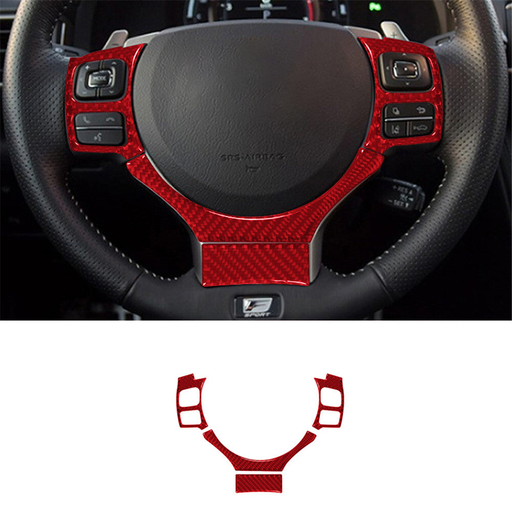 Red Carbon Fiber Steering Wheel Cover Trim for Lexus RC300 350 2015-2020 Type B