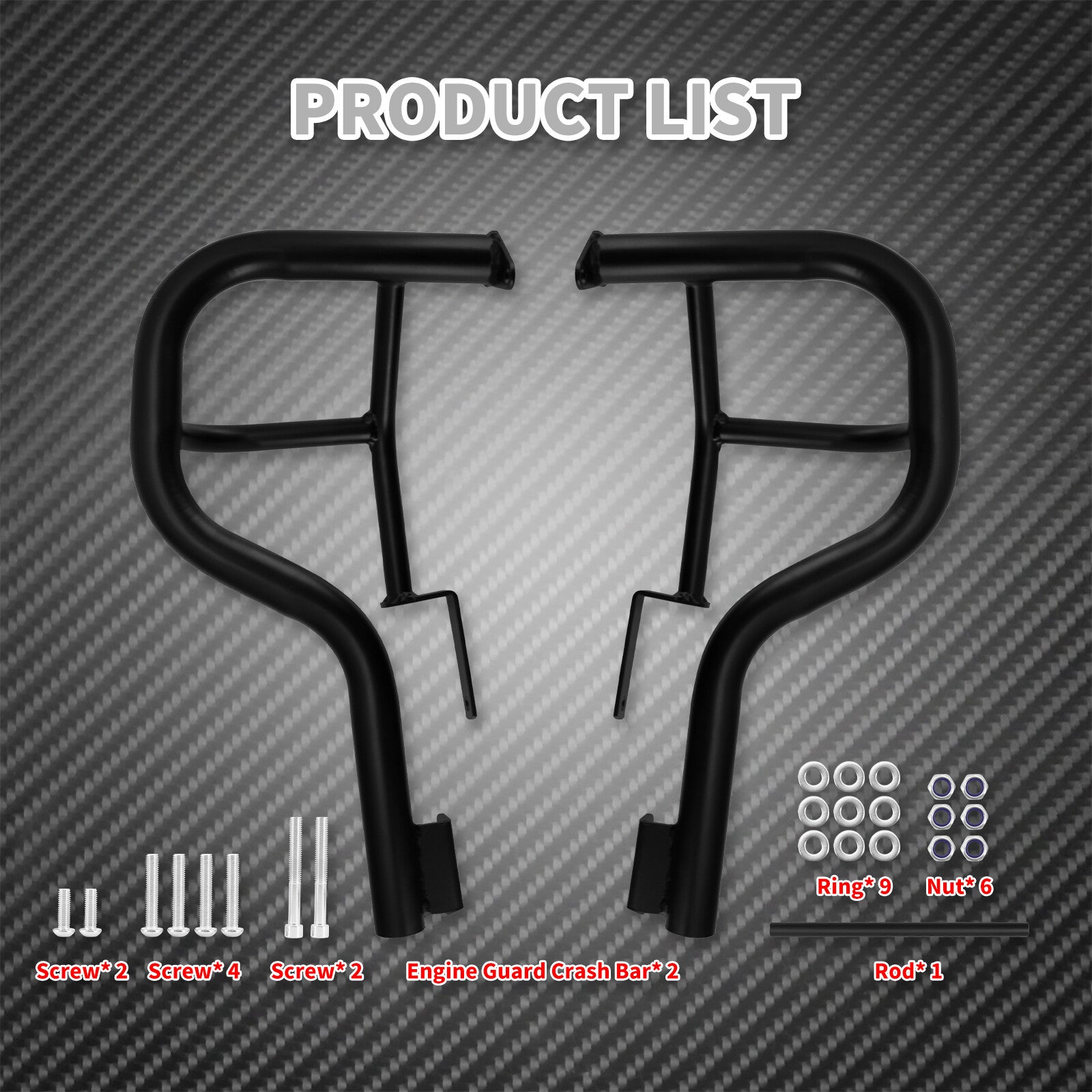 Black Front Engine Guard Crash Bar Fit for Kawasaki Vulcan S 650 VN650 2015-2023