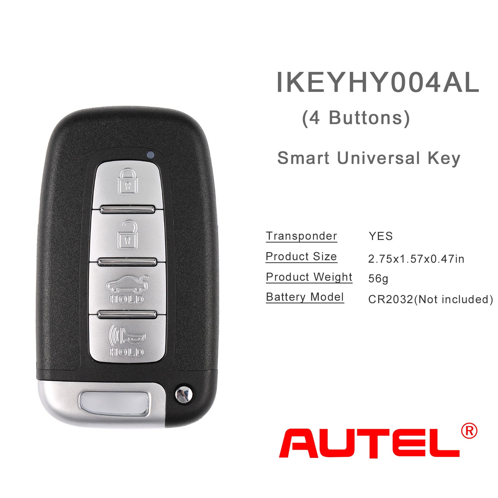 IKEYHY004AL for Smart KeyFit for Hyundai 4 Buttons Universal work for KM100