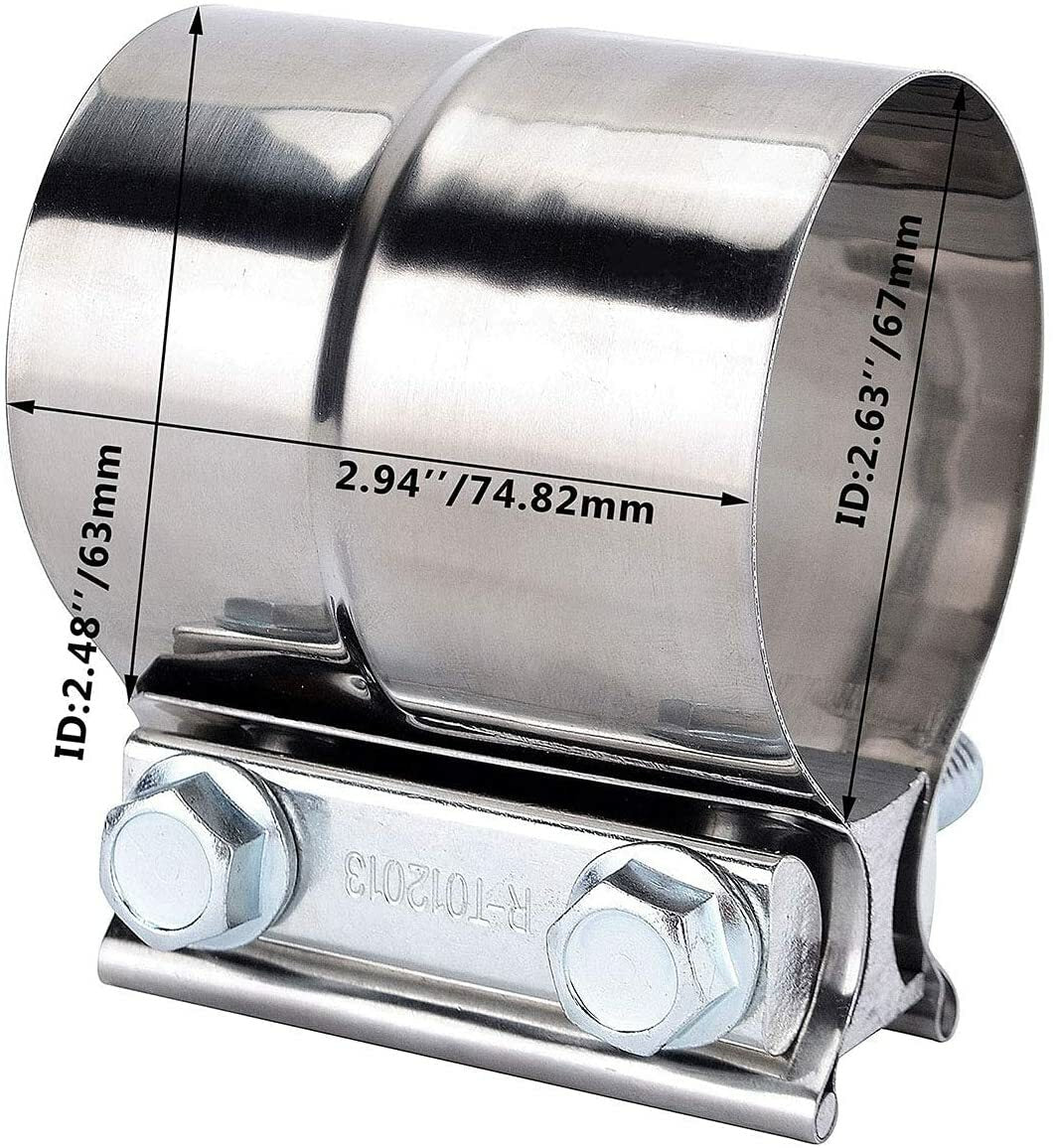2.5-inch pipe clamp 304 stainless steel silencer with clip for pipes