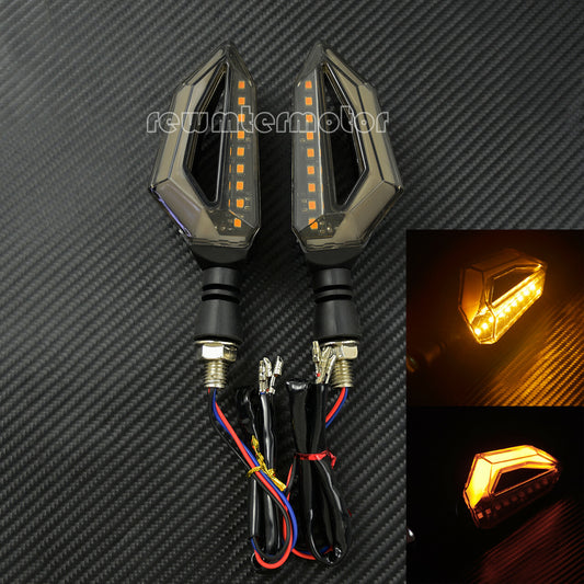 1 Pair Motorcycle Signal Lights LED Amber Color Turn Signal Indicator Blinker