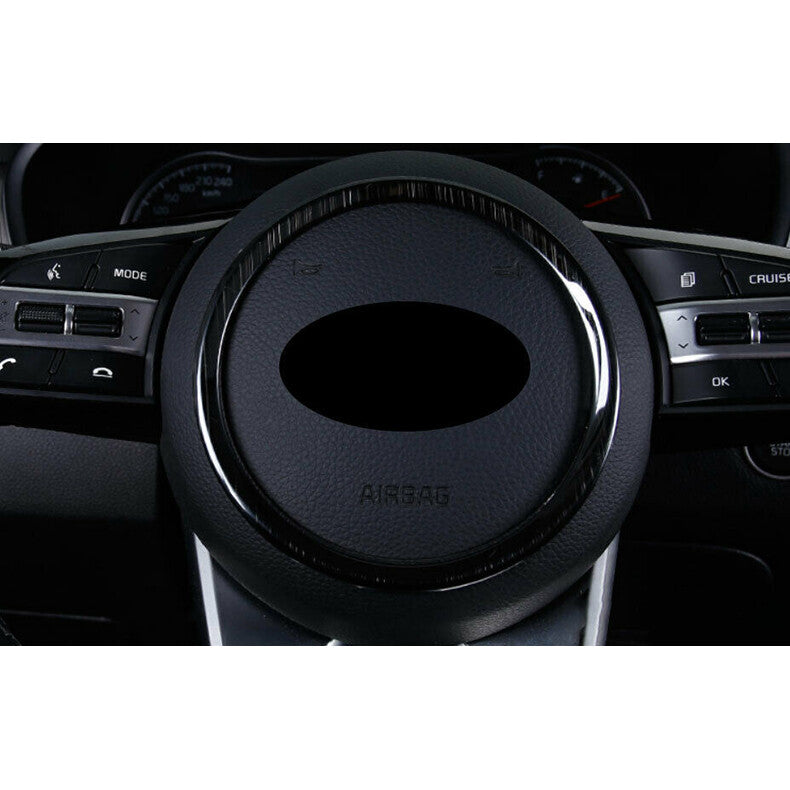 for Kia Seltos 2020-2023 Black Steel Inner Steering Wheel Horn Button Trim Cover