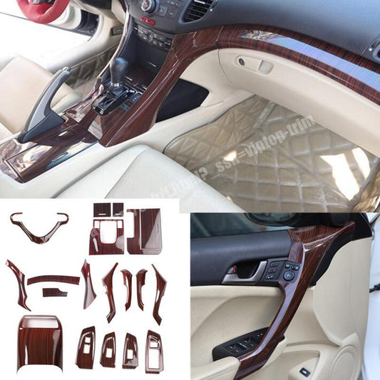 Peach Wood Grain Interior Full Set Decor Trim Panel Cover for Acura TSX 2009-14