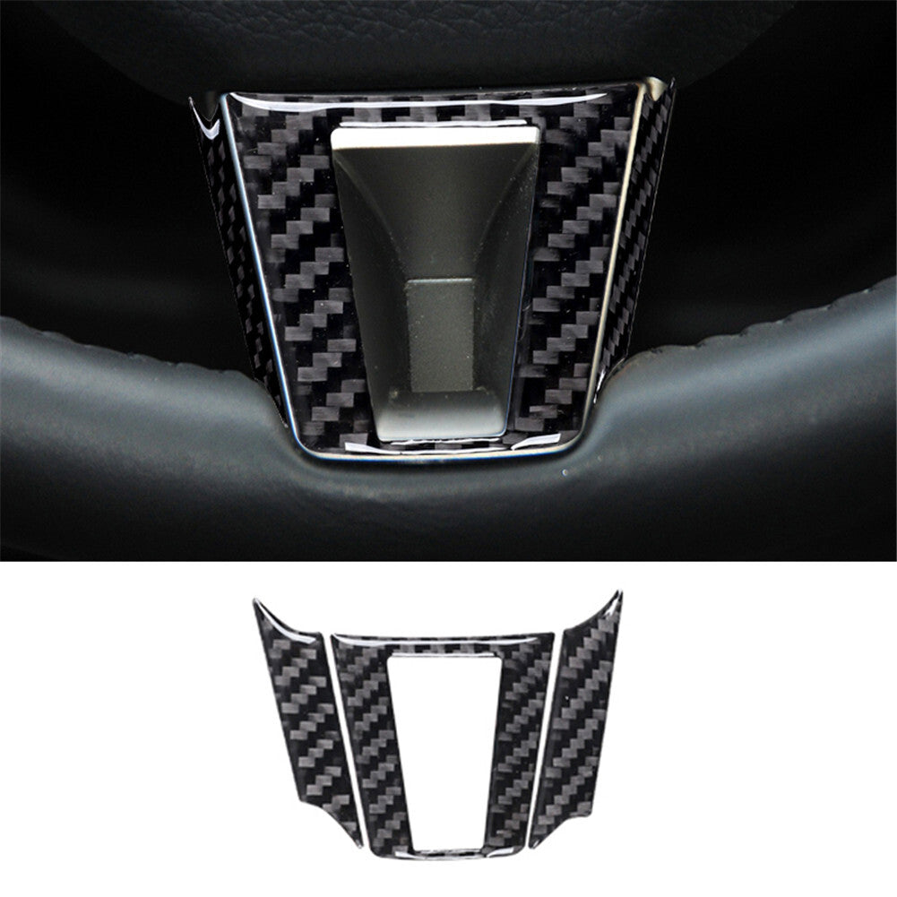 for Jaguar XF 2009-2011 3Pcs Steering Wheel Decor Panel Trim Cover Carbon Fiber