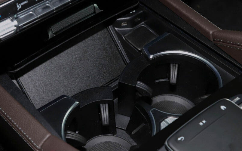 Wood Grain Inner Central Console Water Cup Cover Trim for Benz GLE GLS 2020-2023