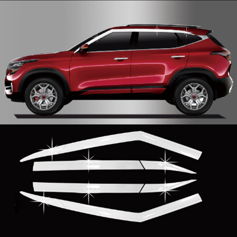 for Kia Seltos 20-23 Chrome Window Visor Vent Shade Sun Rain Guard Deflector 6x