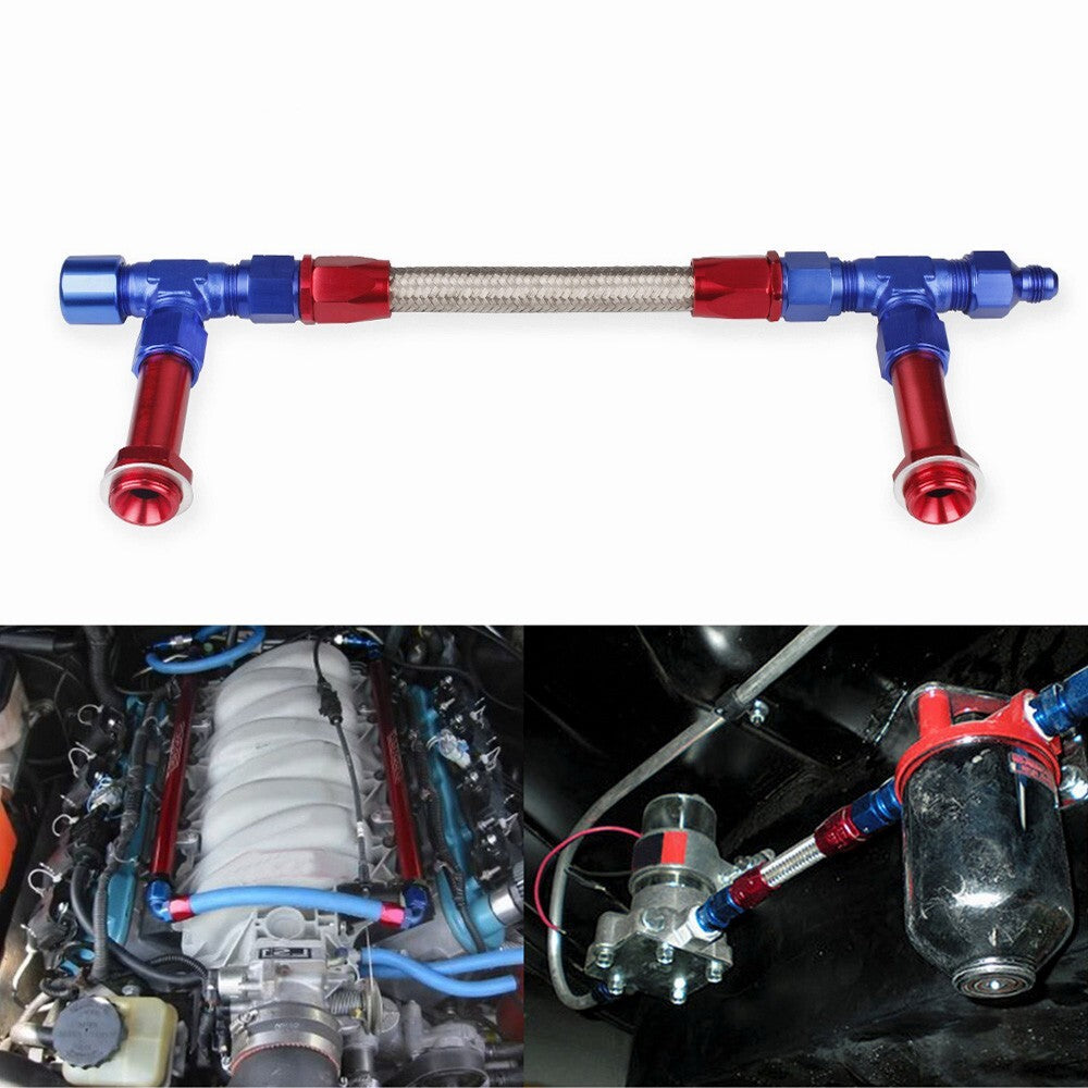 REDBLUE Dual Feed Carb Fuel Line Kit Holley 4150 Carburetor Anodized Braided AN8