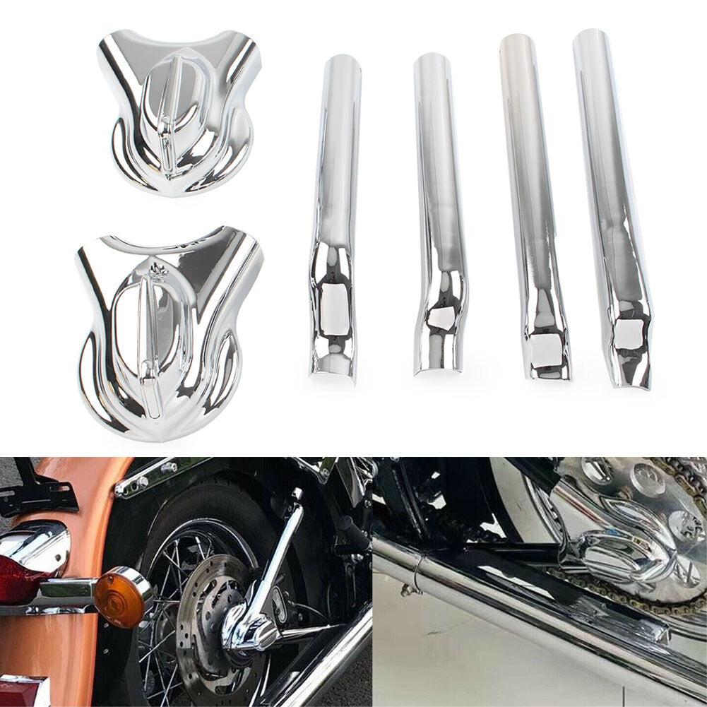 Rear for Phantom Swingarm Axle Cover Kit Fit for Harley Softail FXST FXSTC FLSTC Chrome