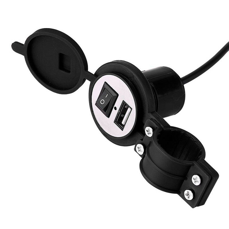 Motorcycle USB Charger Adaptor Switch Waterproof Power Charger Socket Adapter