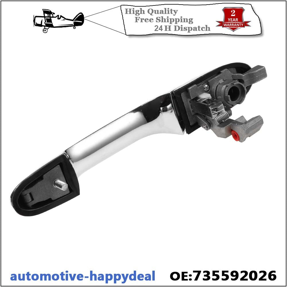 NEW for Fiat 500 Near Side Passenger Side Chrome Outer Door Handle 735592026 UK