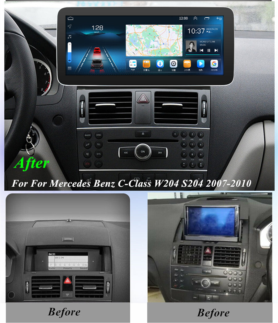 12.3 Android 10.0 Stereo Radio For 2007-2010 for Mercedes W204 S204 C Class Carplay