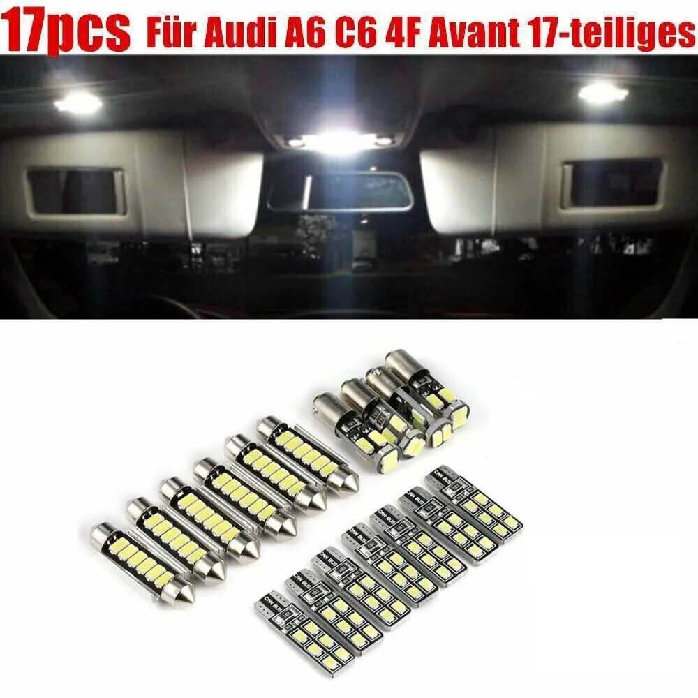 SMD LED Interior Lighting Complete Set for Audi for A6 C6 4F Avant 17-Piece