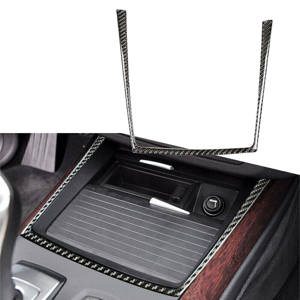 Water Cup Holder Sticker Frame Trim Carbon Fiber for BMW X5 X6 E70 E71 2009-2013