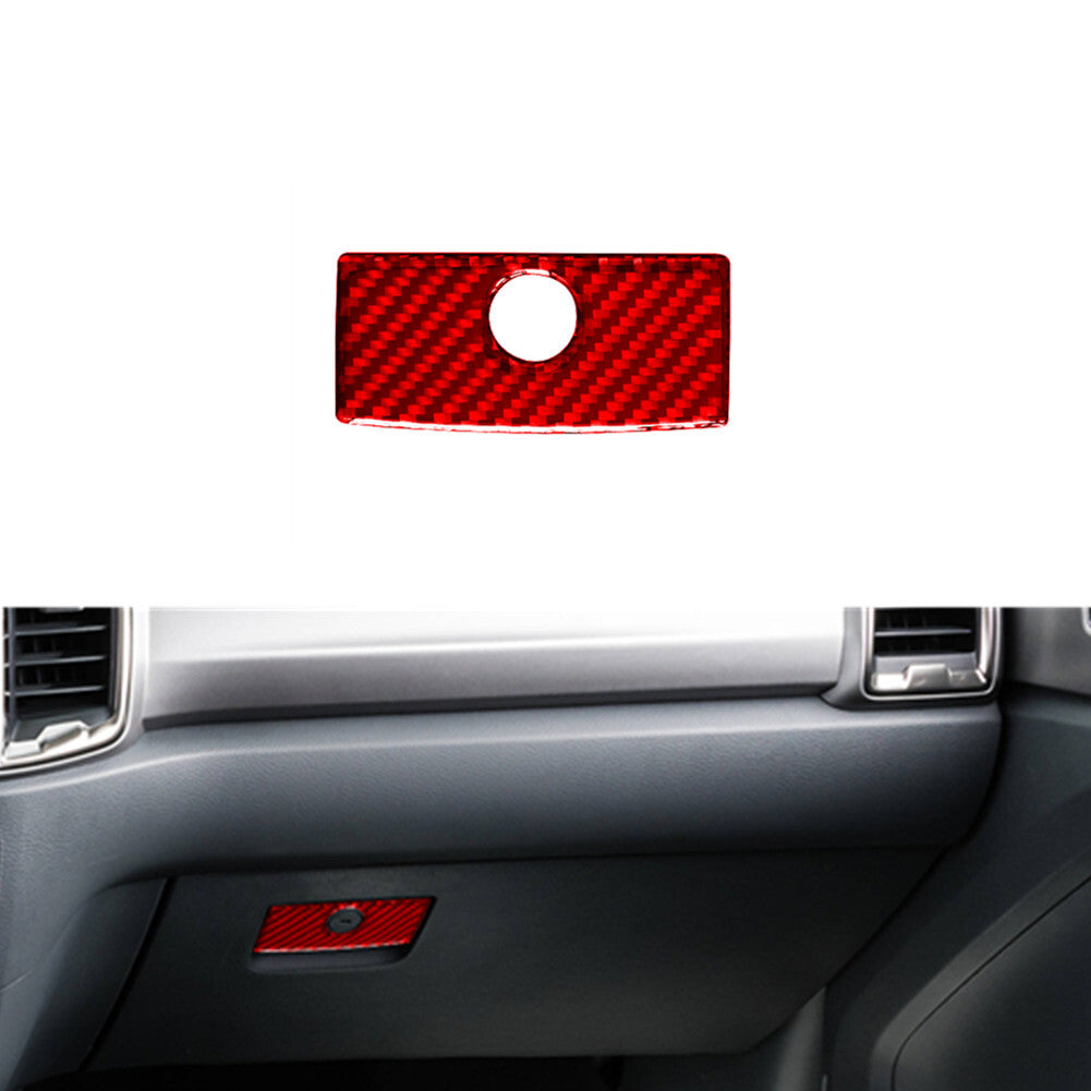 Red Carbon Fiber for Co -pilot Glove Box Switch Cover Trim for Ford Ranger 2019-2022