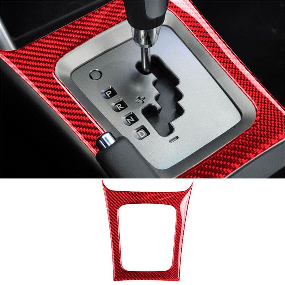 Red Carbon Fiber Gear Shift Frame Cover Trim for Subaru Forester 2009-2013