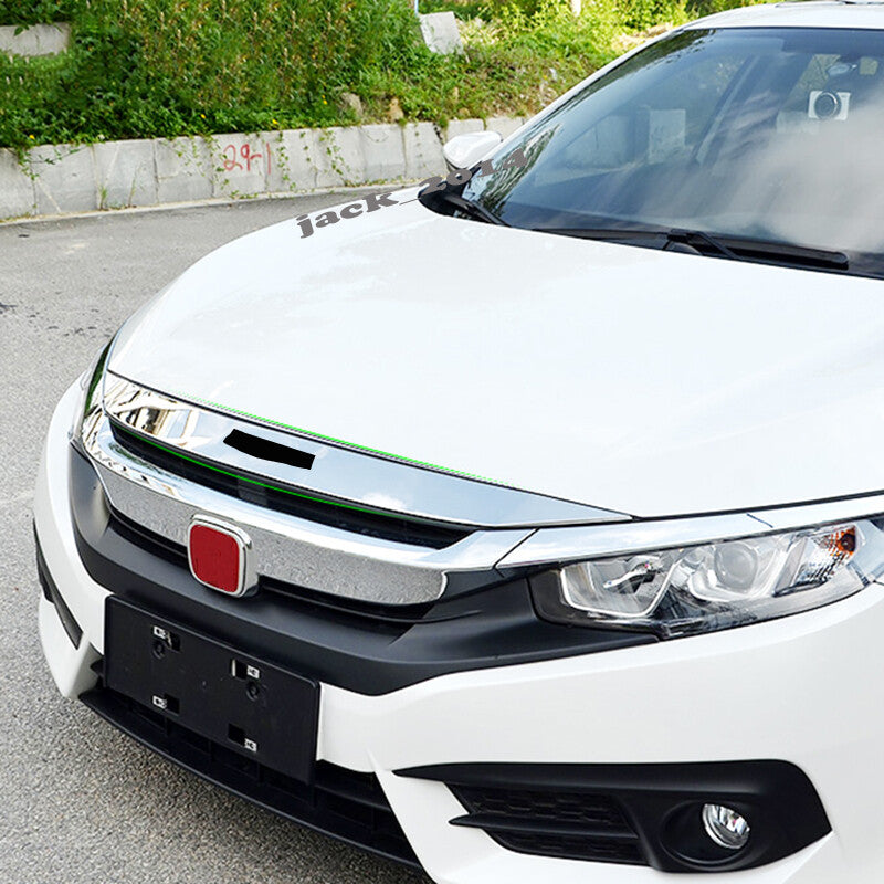 Stainless Front Hood Molding Cover Trim for Honda for Civic 10th 2016 2017 2018-2021