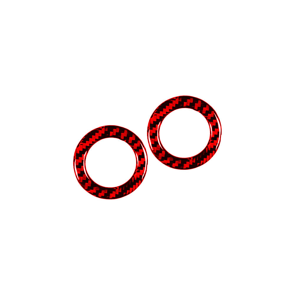 Red Carbon Fiber Interior Front Door Speaker Cover Trim for Honda CR-V 2017-2021