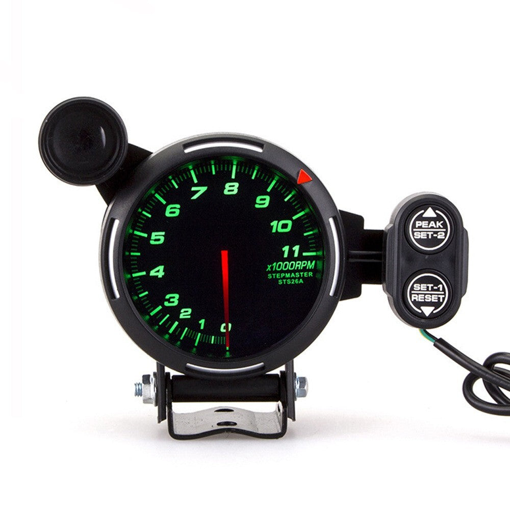 7-color LED automotive tachometer RPM instrument with stepper motor and shift indicator 0-11000 RPM