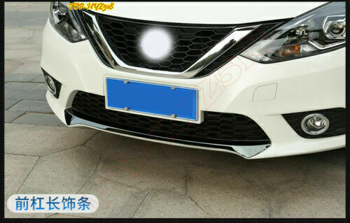 3x for Nissan Sentra 2020-23 Black Steel Front bumper Guard Strip cover Trim Kit