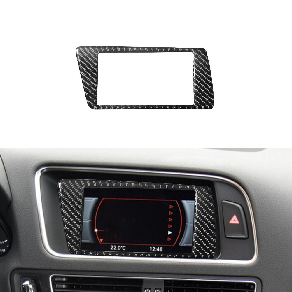 Central Control Display Trim Cover Decoration Carbon Fiber for Audi Q5 2009-2017