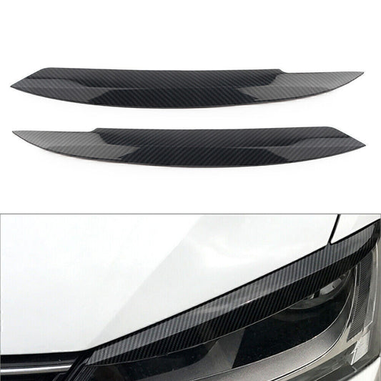 Carbon Headlight Eyelid Eyebrow Trim Cover Fits for VW for Jetta MK6 Sagitar NCS 2010-18