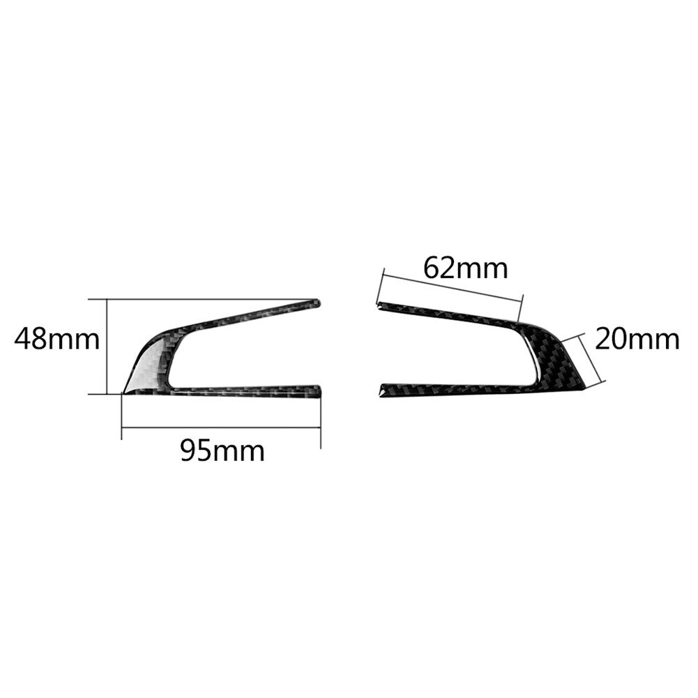 2X Carbon Fiber Steering Wheel Frame Cover Trim for Alfa Romeo Giulia 2017-2019