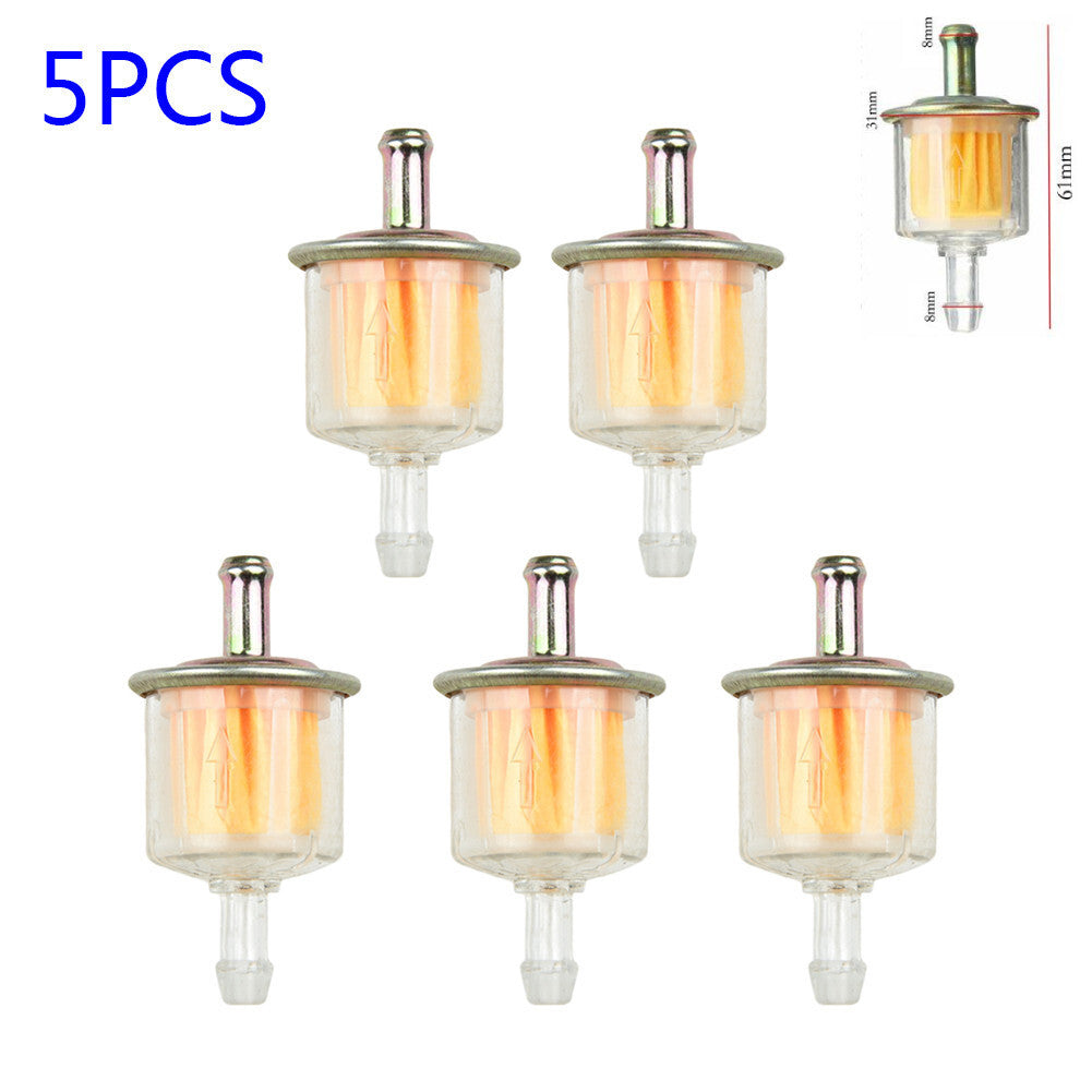 5x Universal Petrol Inline Fuel Filter Dirt Motorcycle Part For 1/4 ABS
