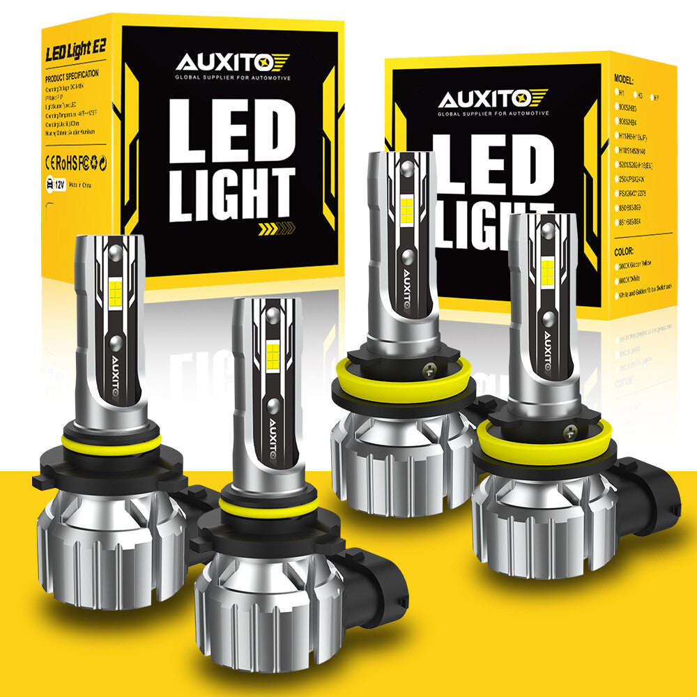 4x 9005 H11 Unified LED for Smart Water Light 6500K Baiyun AUXITO