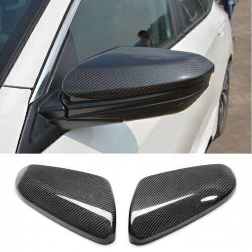 Carbon fiber style rearview mirror cover trim for Honda for Civic 2016 - 2021
