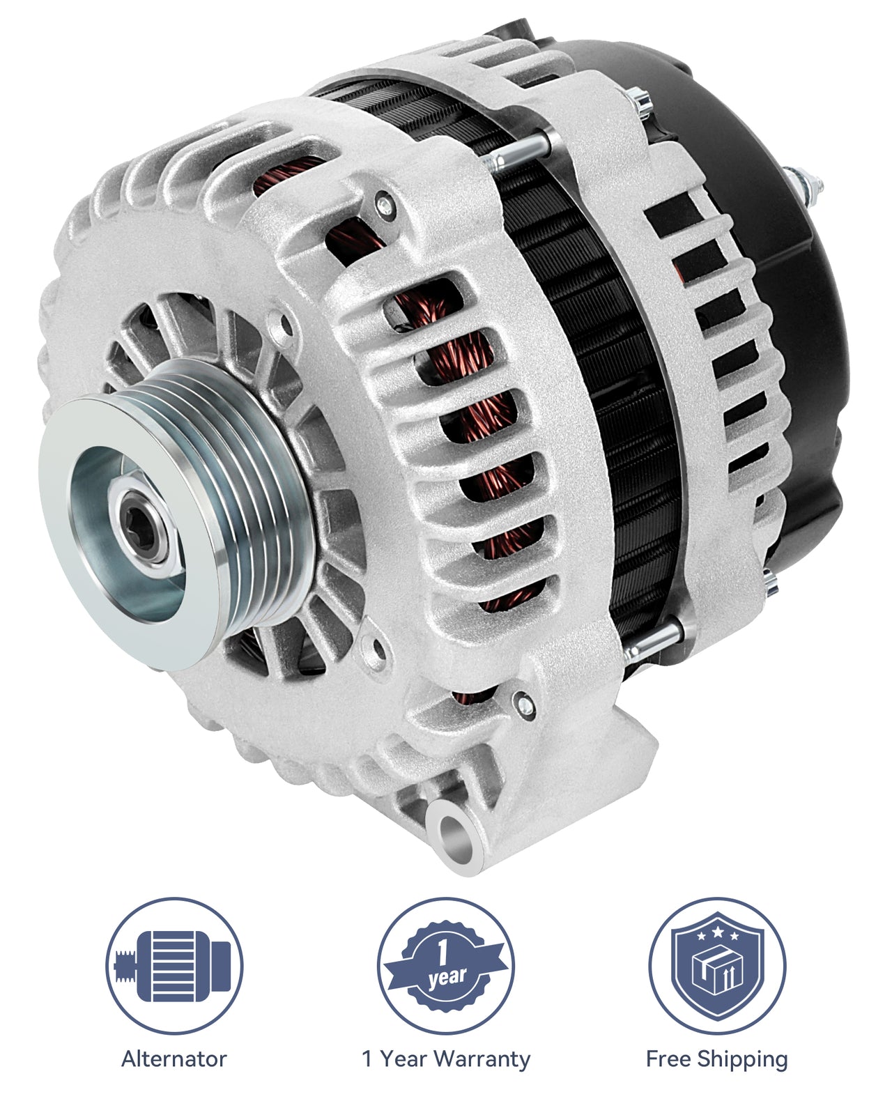Silver Alternator Fit for 2005-2007 for Chevrolet Silverado 1500 4.3L V6 ADR0368