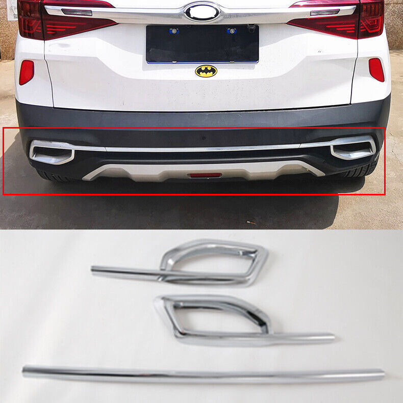 for Kia Seltos 2020-2023 Chrome Rear Lower Bumper Moulding Cover protector Decor