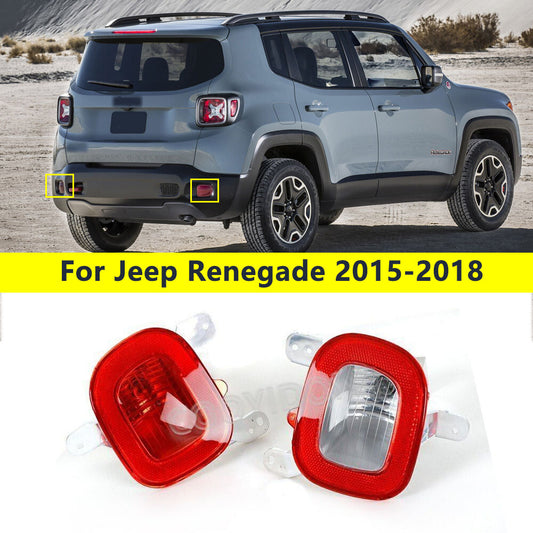 for Jeep Renegade 2015-2018 Rear Bumper Reflector Tail Lamp Stop Light 1 Pair
