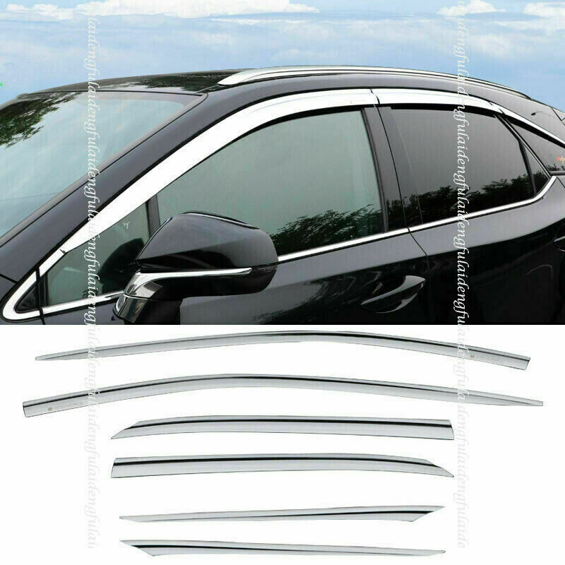 for LEXUS RX350 450h 2016-2021 Chrome Window Vent Visor Sun Rain Guard Deflector