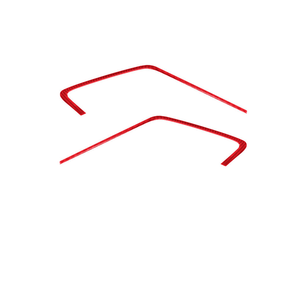 2PCS red carbon fiber door interior strips trim for Porsche 718 2016-2022