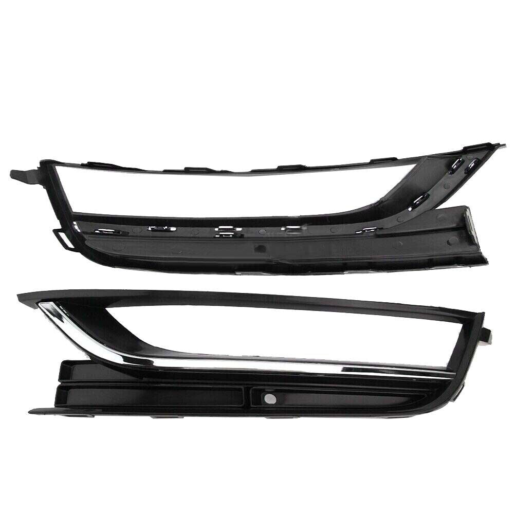 Left+Right Bumper Fog Light Cover Grille W/Chrome Fit for VW for Passat B7 2010-2015