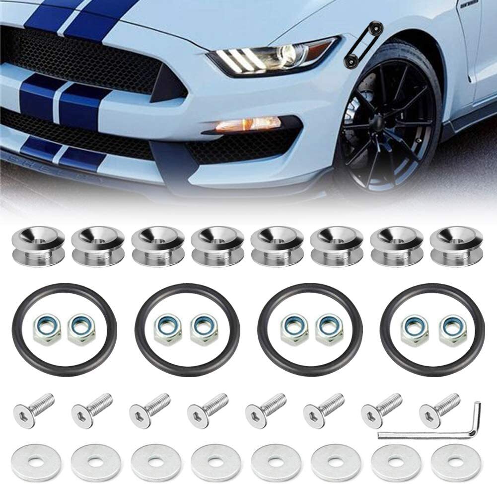 Universal quick-release front and rear bumper fasteners for car bumpers and trunks