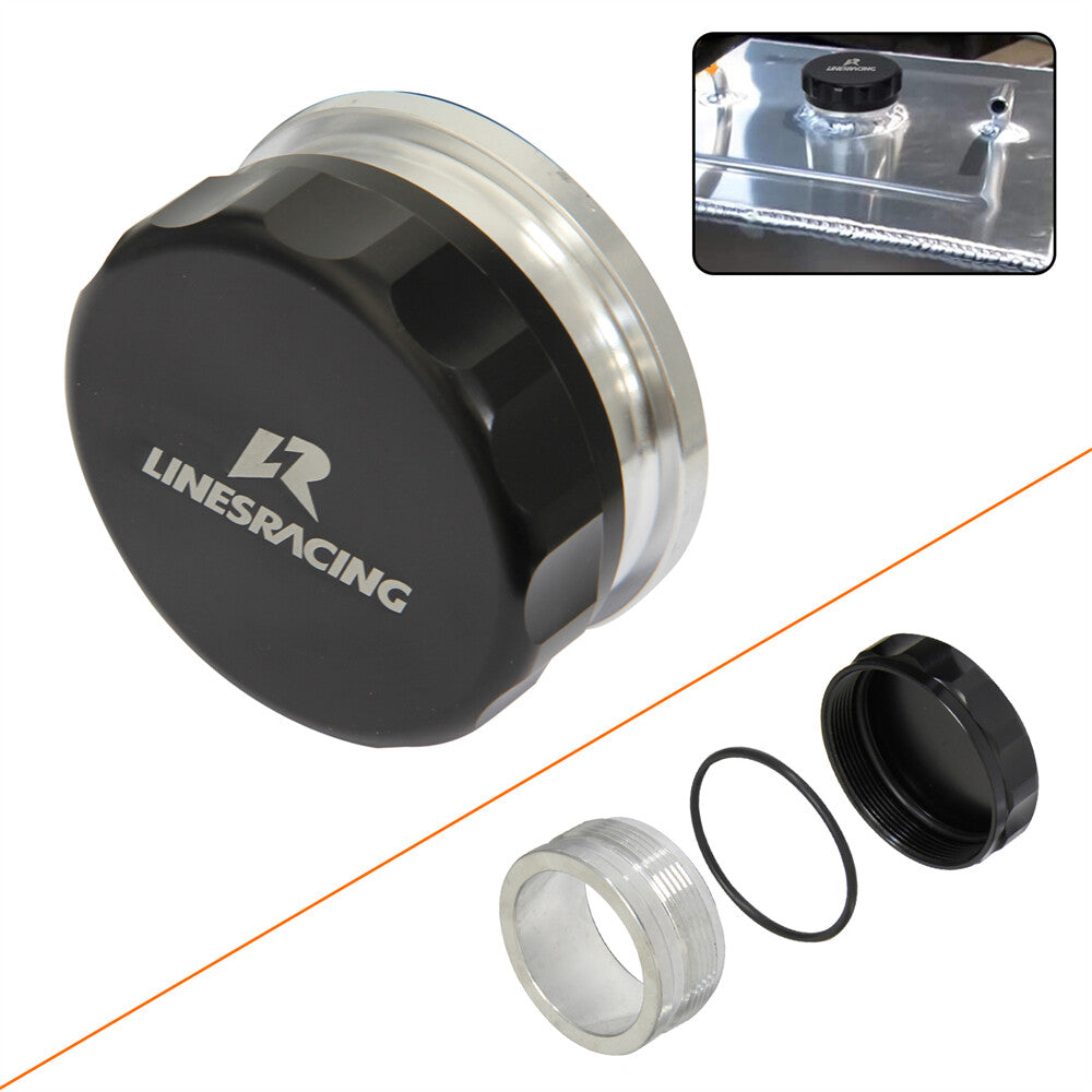 2.75 57mm-79mm Aluminum Weld On Filler Neck And Cap Oil Fuel Water Tank Black
