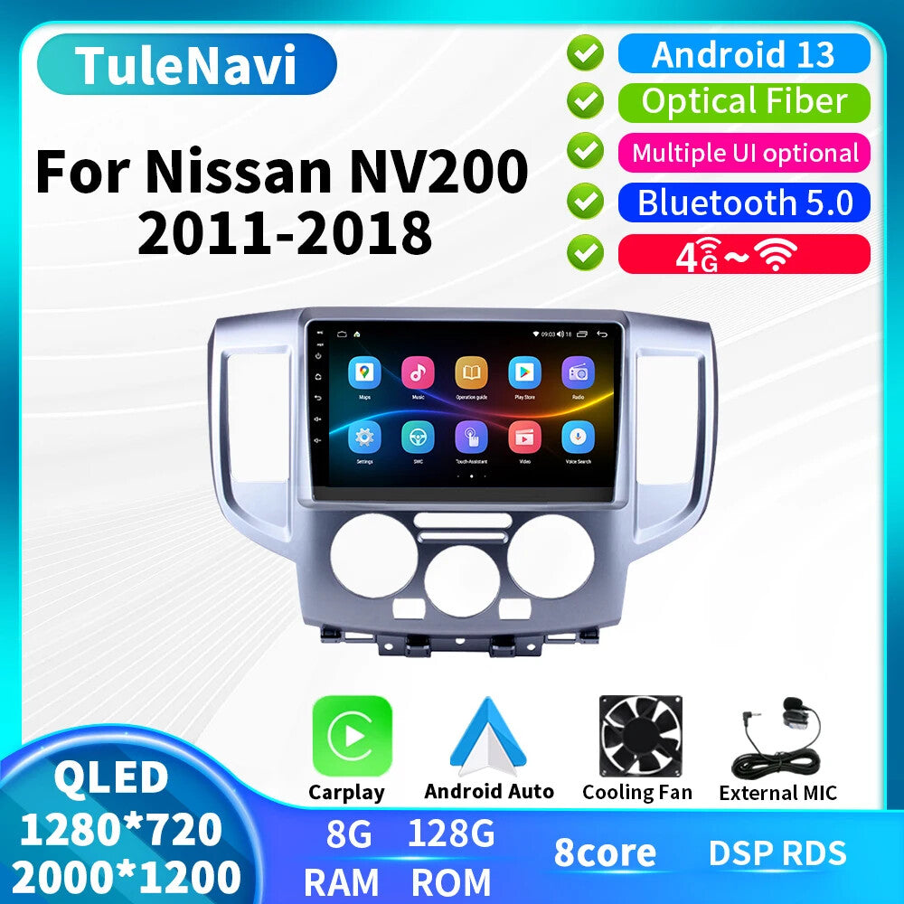 for Nissan NV200 2011-2018 Stereo CarPlay Car Radio Android GPS Player Screen