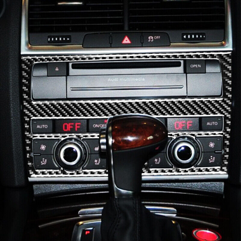Carbon Fiber Car Control Air Conditioning CD Panel Cover for Audi Q7 2008-2015