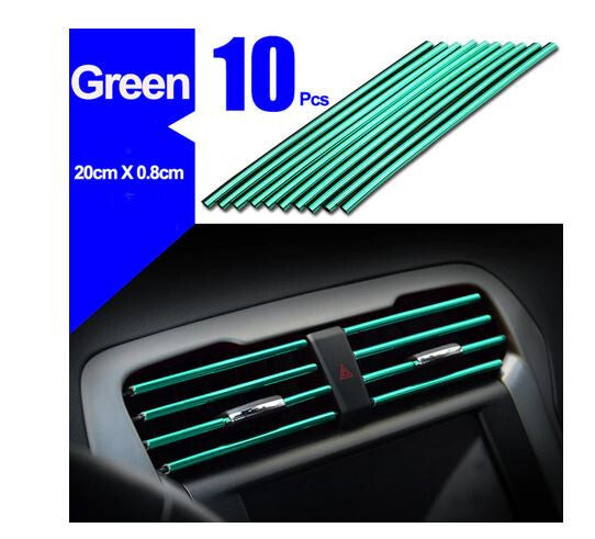 Car air conditioning socket decorative molding trim strip, green, suitable for Lexus,10 pieces