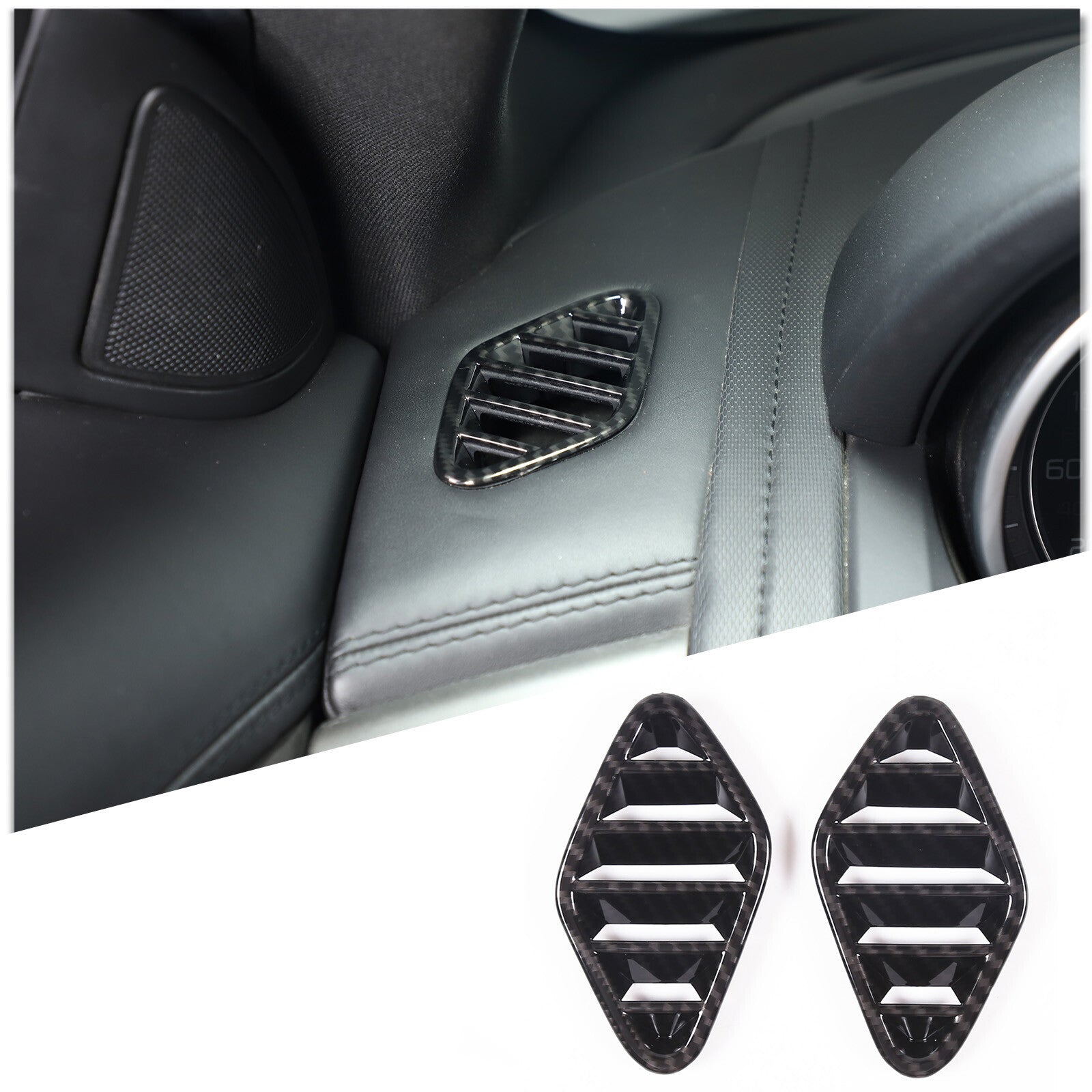 2-Piece Genuine Carbon Fiber Rear Taillight Split Trim for Corvette C7 2014-19