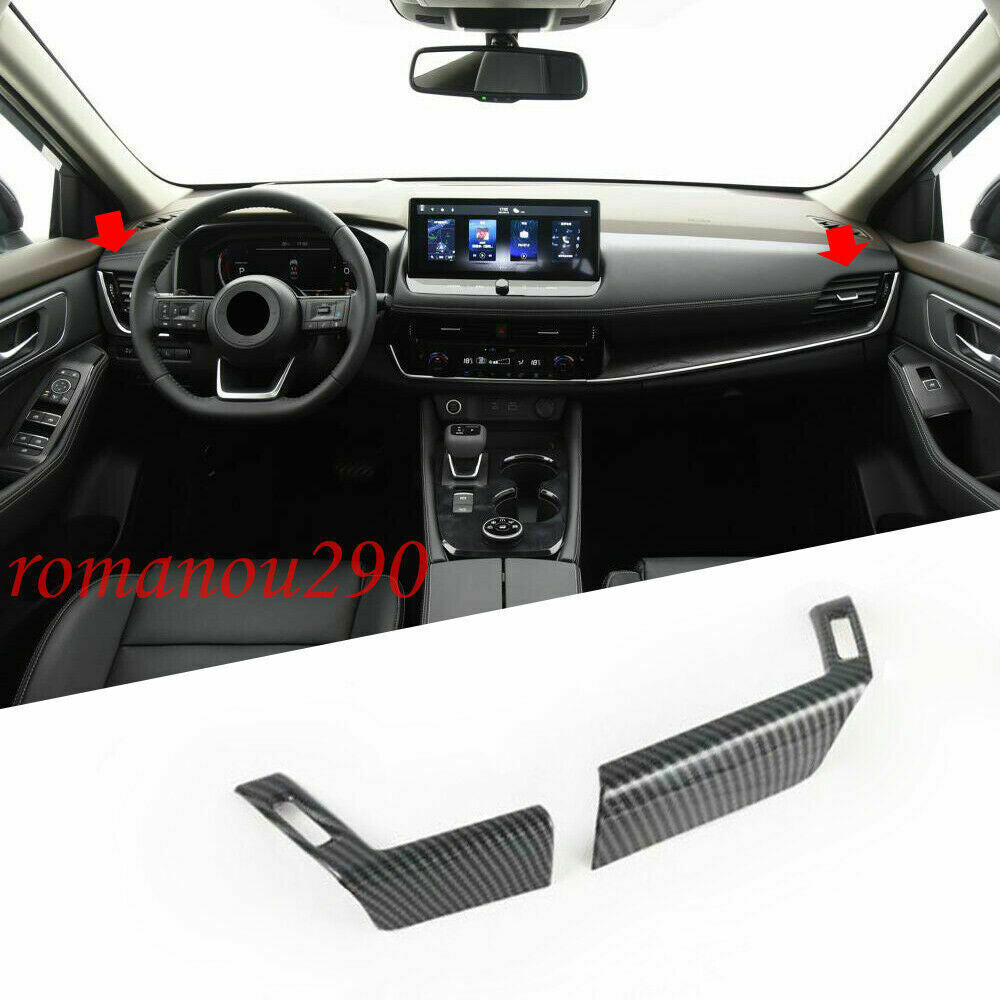 2021-2023 for Nissan Rogue ABS Carbon Fiber Center Console Air Outlet Cover Trim